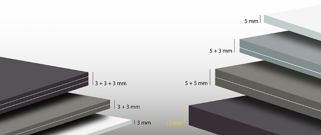 Espessuras e Combinações - Chapas de Neolith